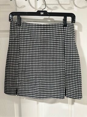 Eyeshadow Black & White Gingham Mini Skirt